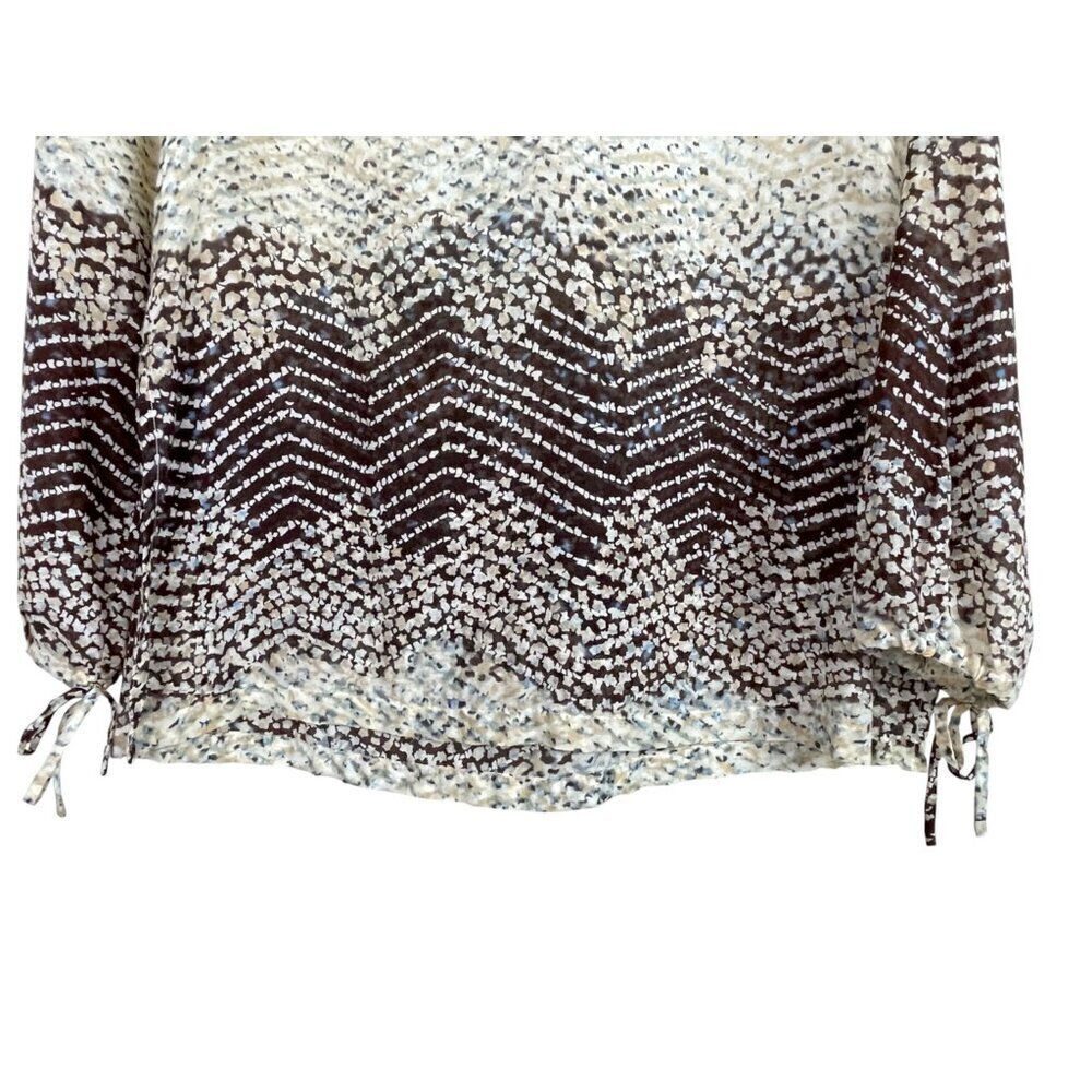 JOIE ABSTRACT PRINT IVORY TIE NECK TUNIC - Picture 7 of 9